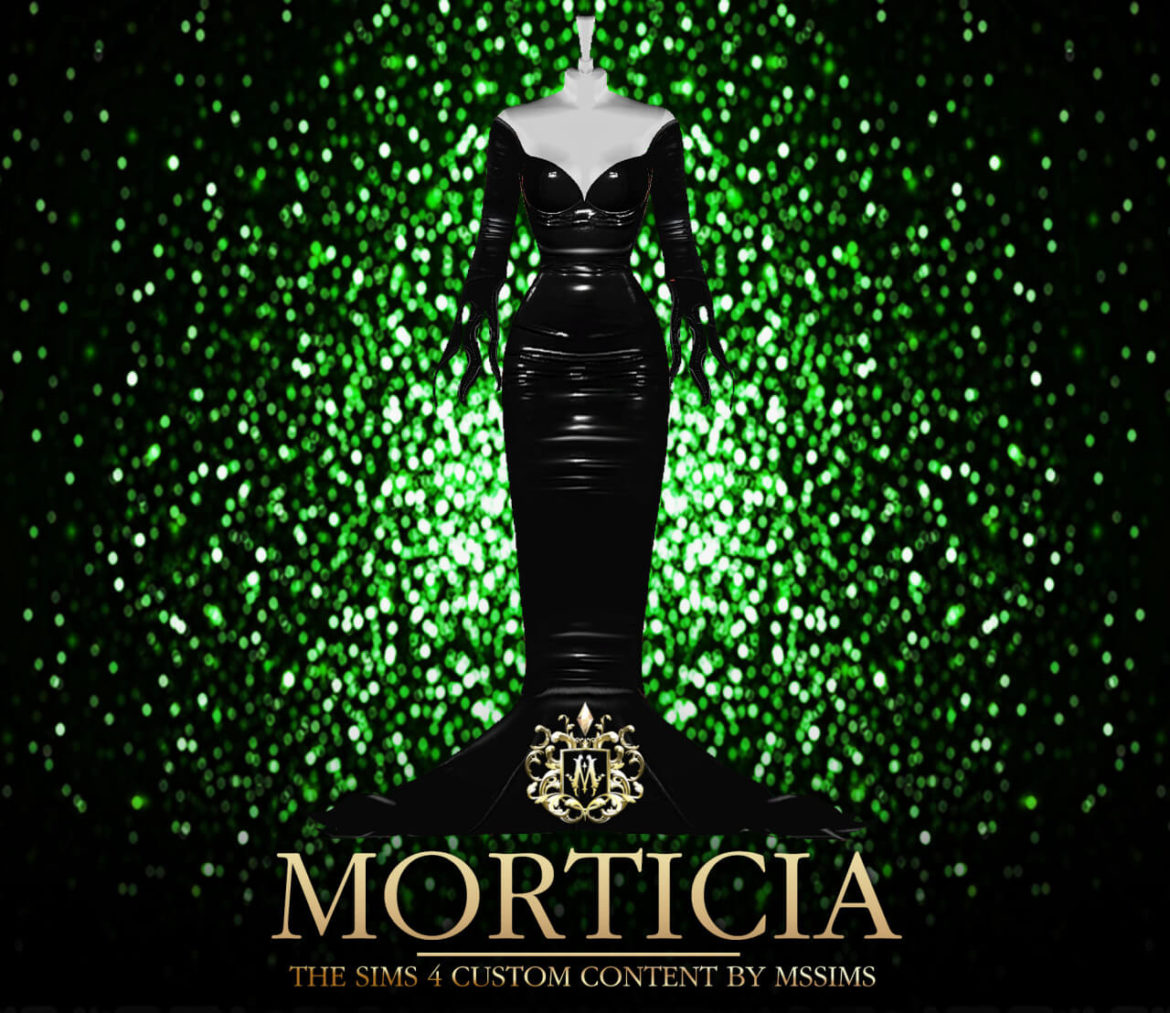 Sims 4 Morticia Gown By MSSIMS MiCat Game