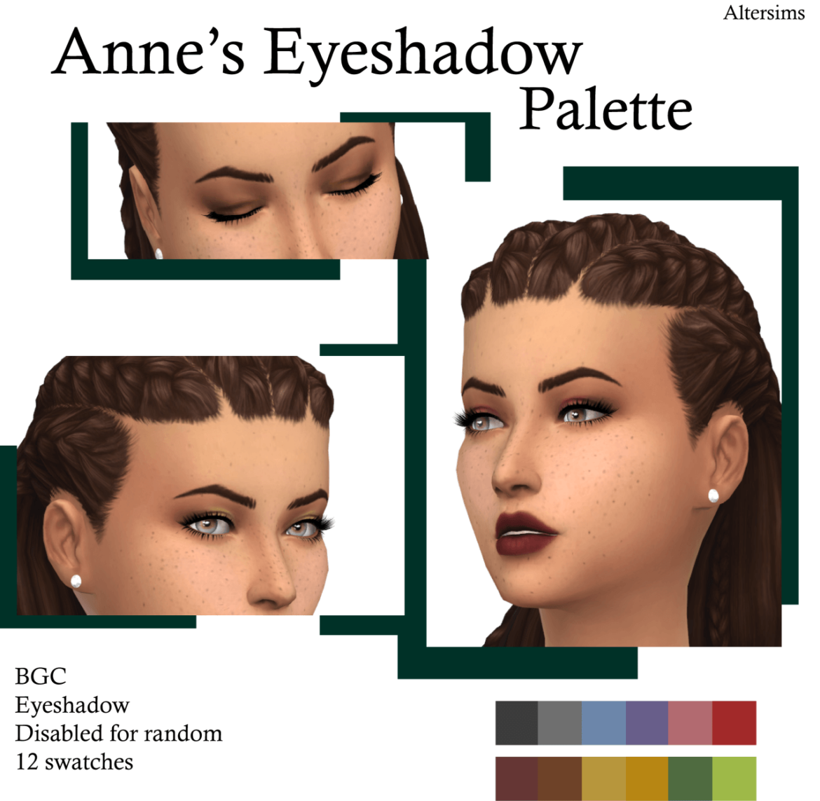 Sims 4 Makeup cc – Anne’s Eyeshadow Palette