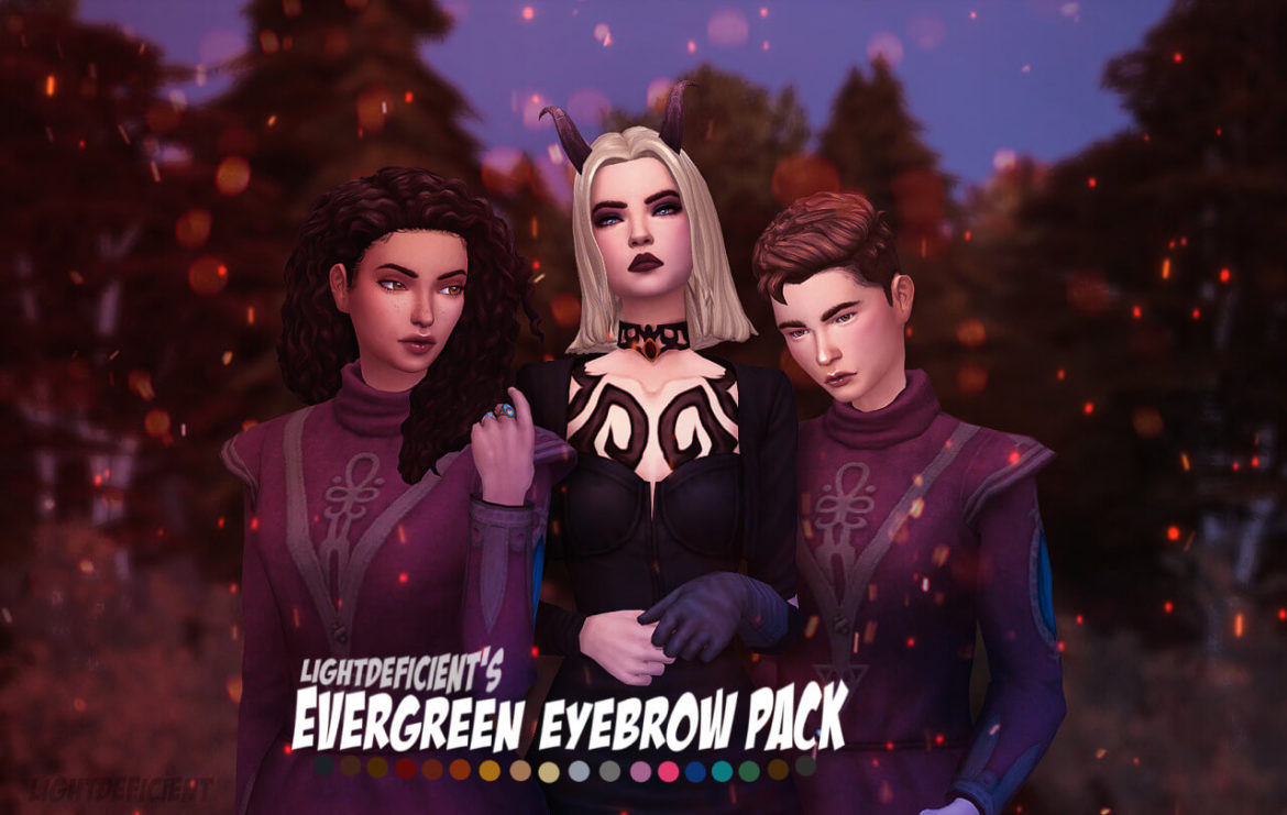 Sims 4 Makeup cc – Evergreen Eyebrow Pack
