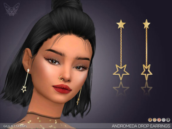 Sims 4 Accessories cc – Andromeda Drop Earrings