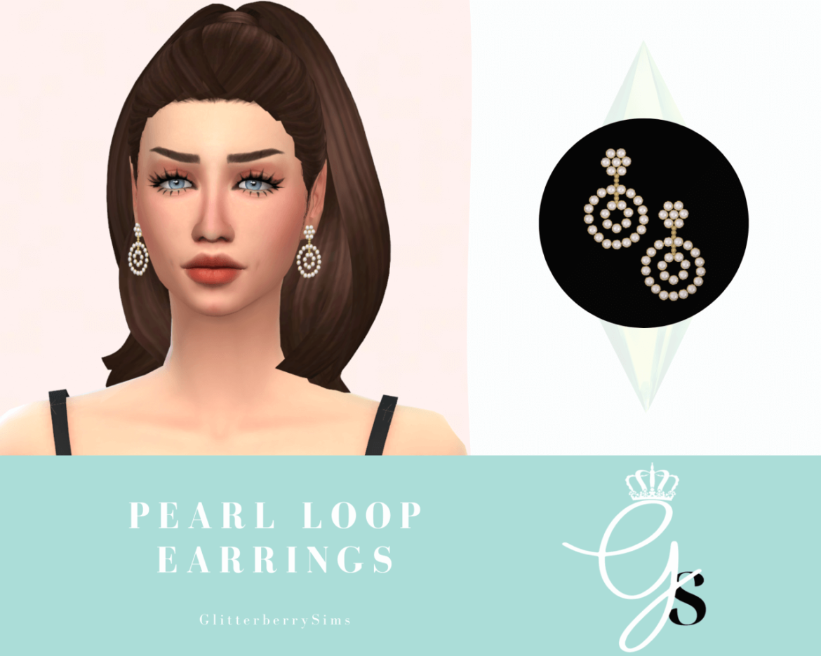 Sims 4 Accessories cc – Pearl Loop Earrings