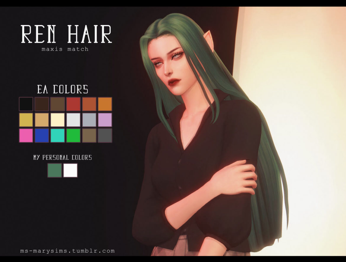 Sims 4 Maxis Match Hair – REN HAIR