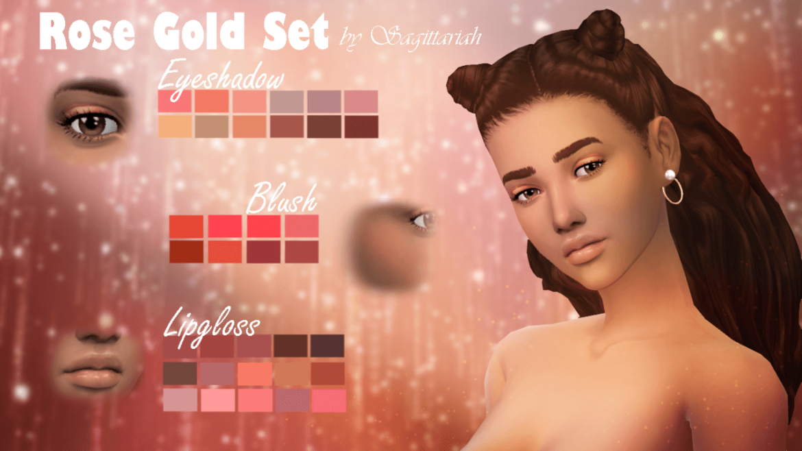 Sims 4 Makeup cc – Rose Gold Set