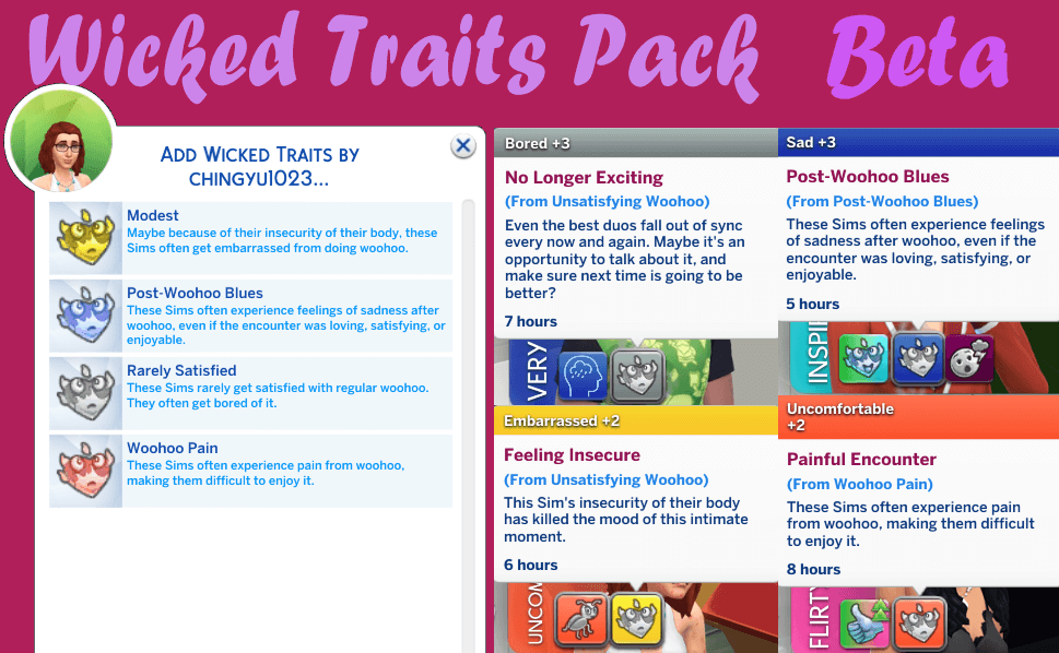 Sims 4 Wicked Traits Pack (sfw/nsfw available)