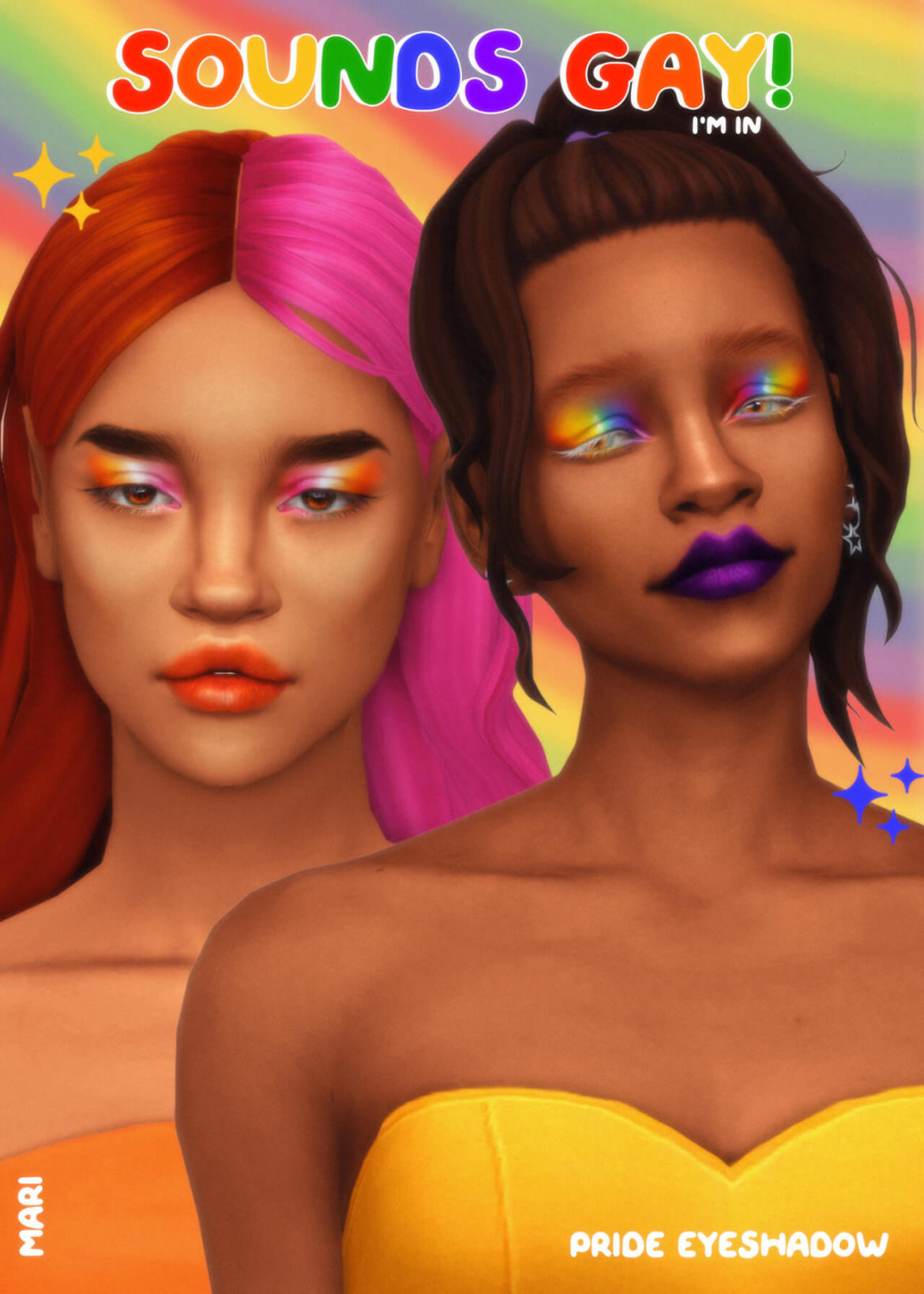 Sims 4 Makeup cc – A Pride Themed Eyeshadow!