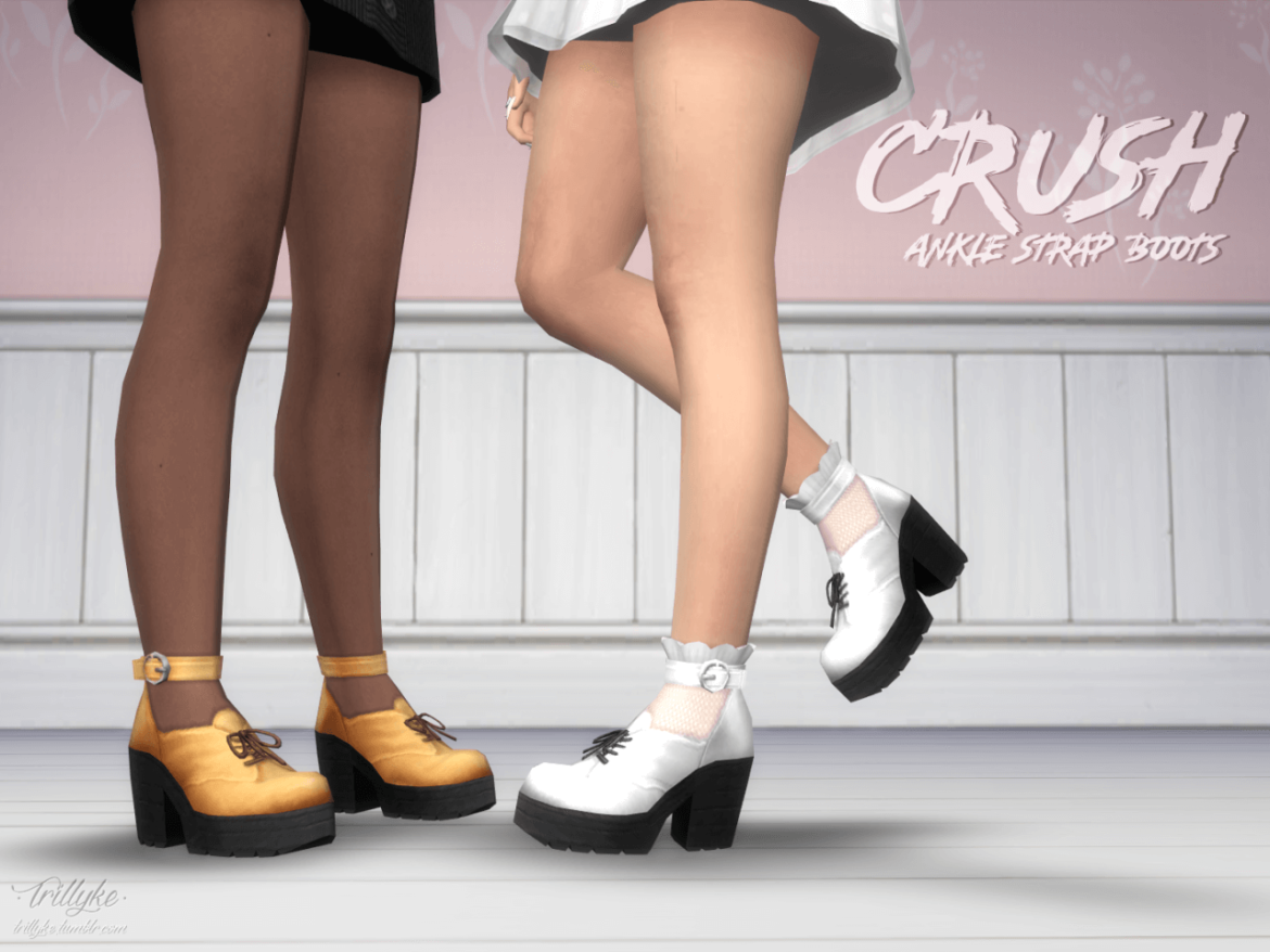 Sims 4 Shoes cc – Crush Ankle Strap Boots