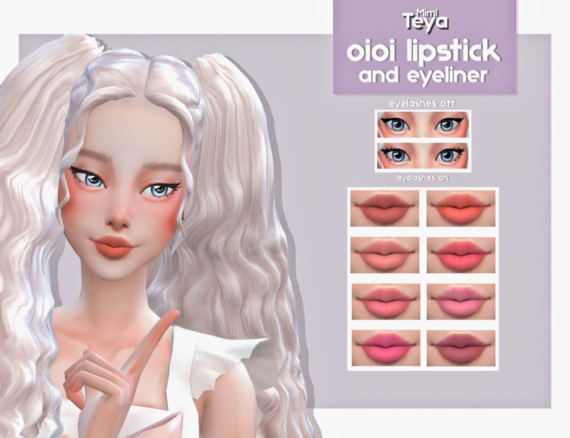 Sims 4 Makeup cc – OIOI lipstick and eyeliner