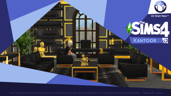 Sims 4 Office Set (Golden Office) Kantoor
