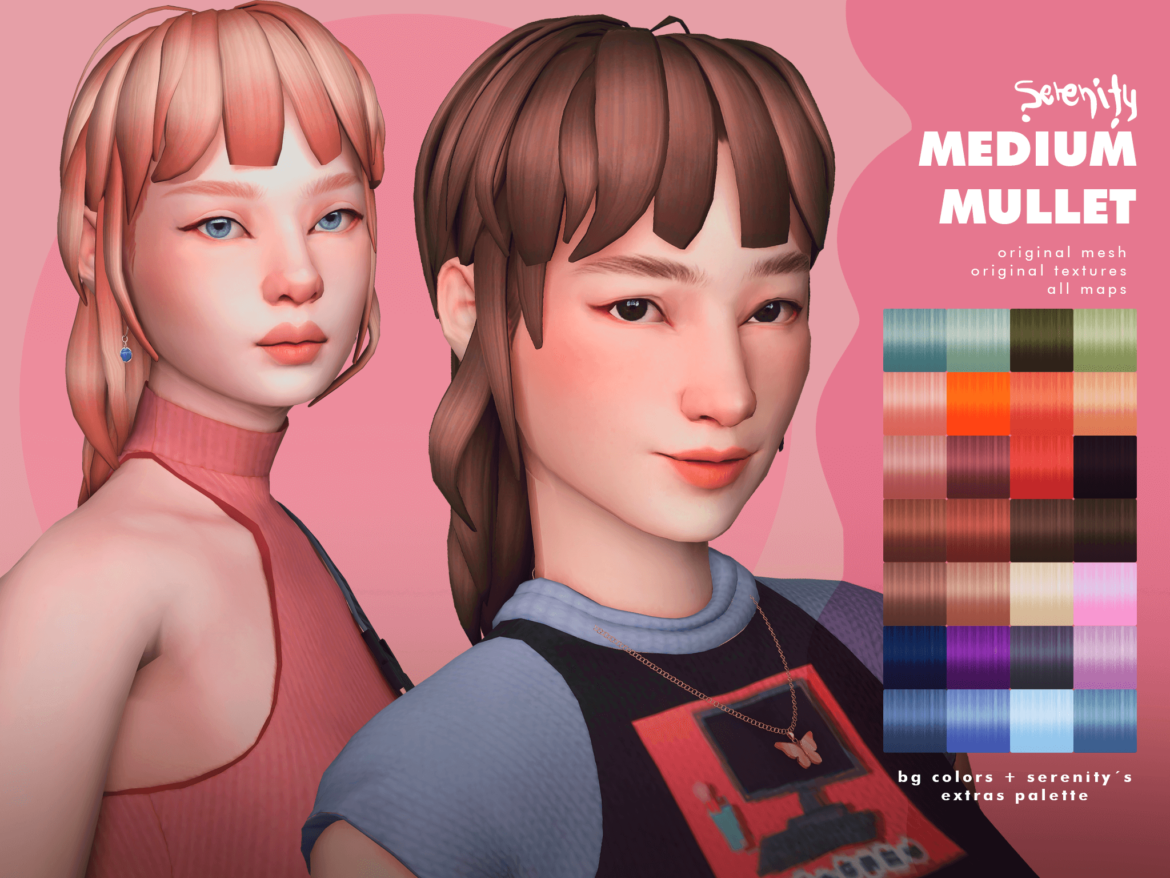 Sims 4 Maxis Match Hair Medium Mullet