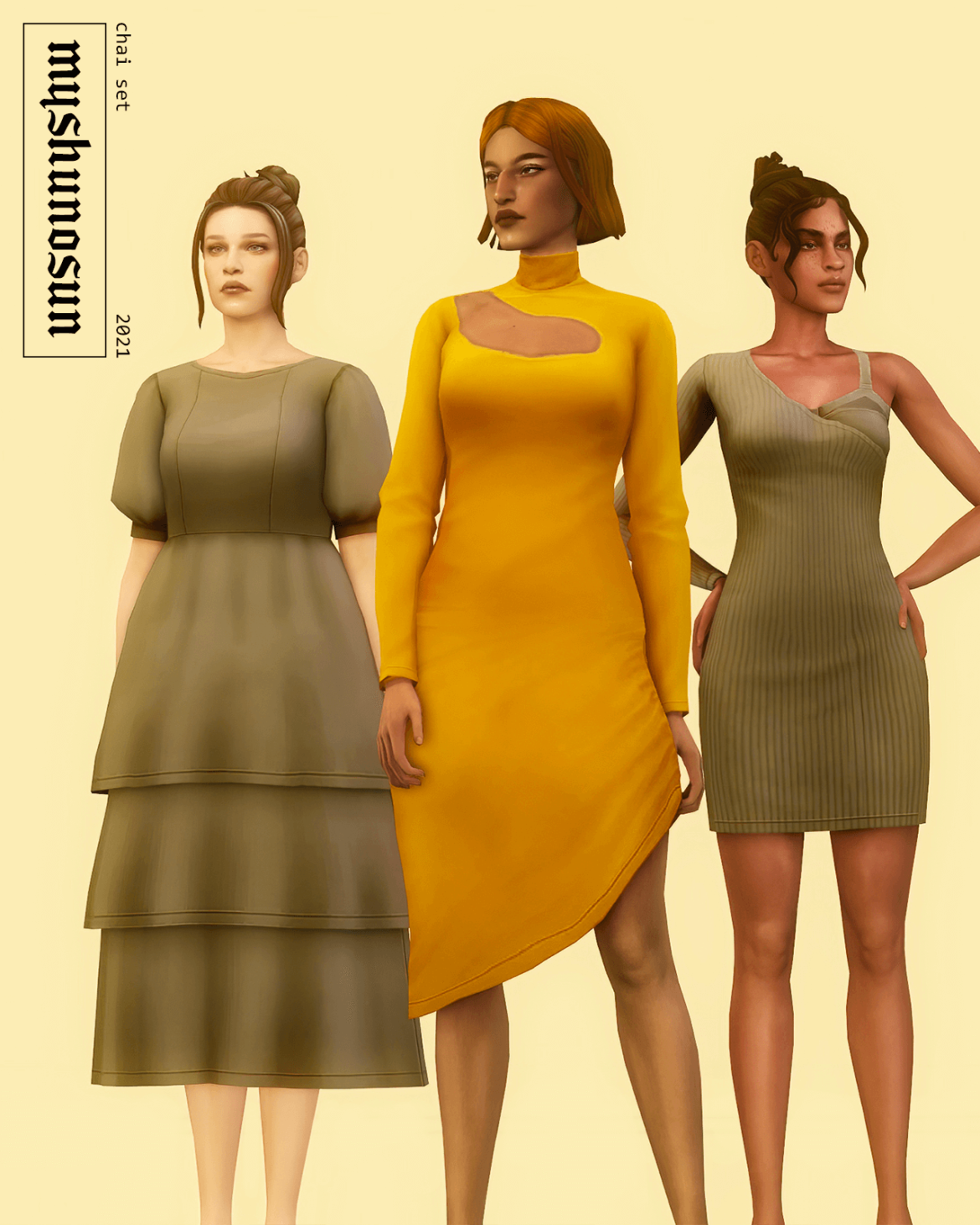 Sims 4 cutout midi dress
