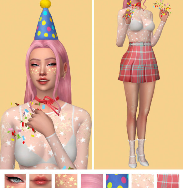 Sims 4 pink hair Lookbook