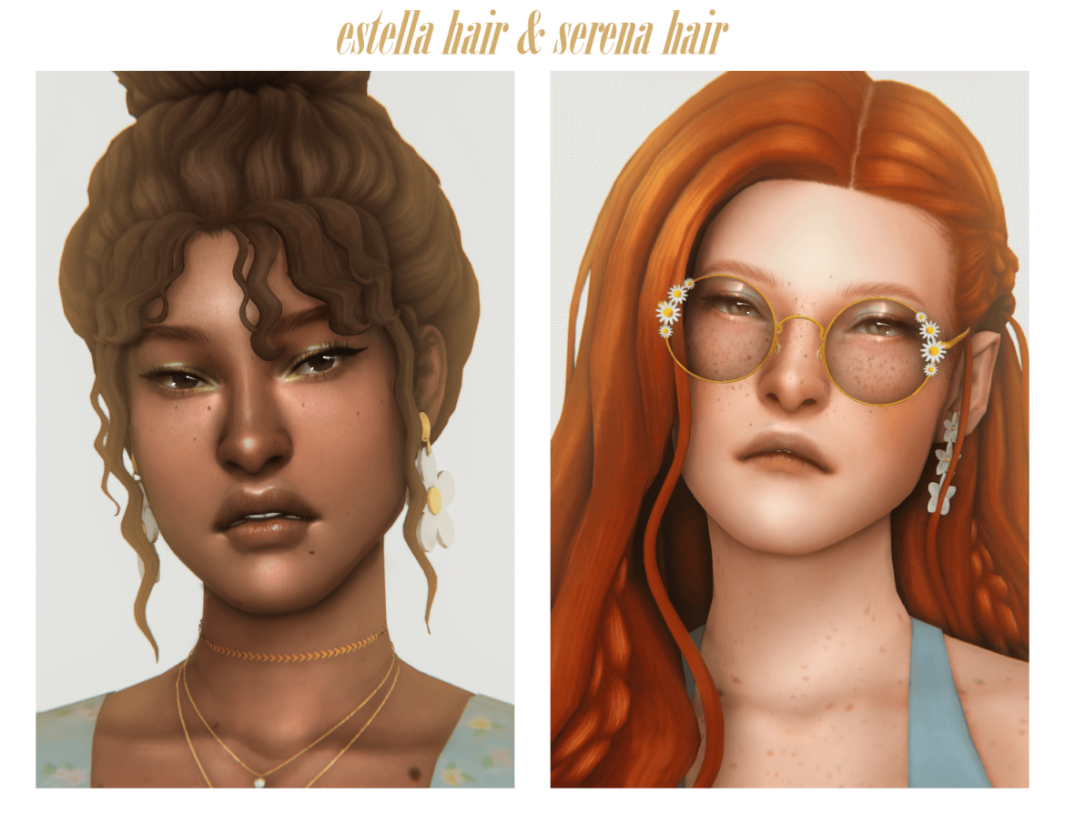 Sims 4 Estella Hair Serena Hair Micat Game