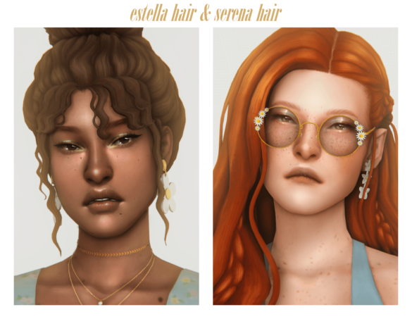 Sims 4 estella hair serena Hair
