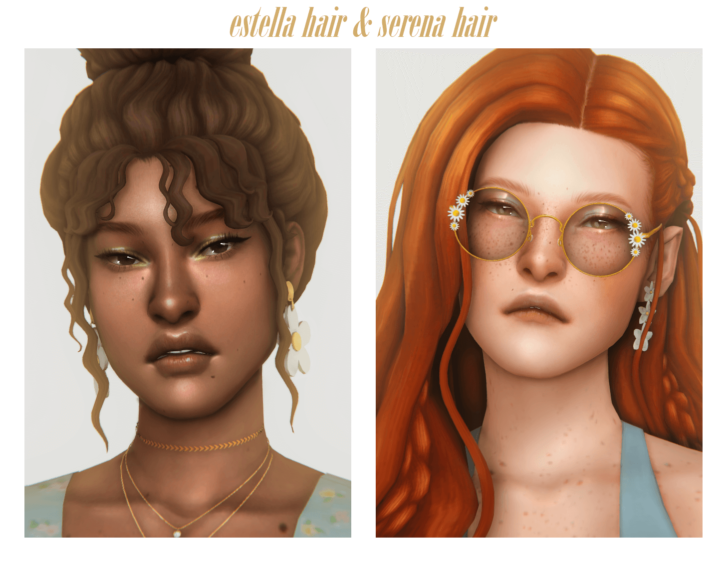 Sims 4 estella hair serena Hair.