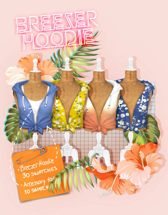 Sims 4 Breezer Hoodie & Accessory Top