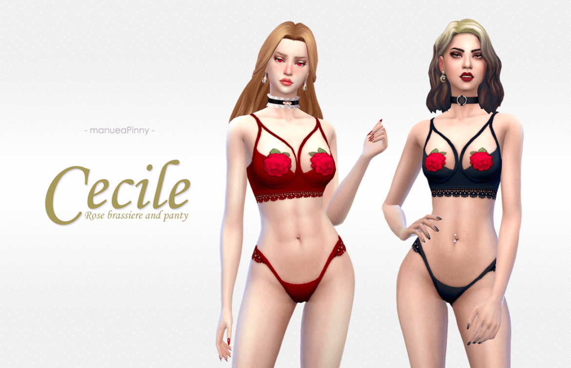 Sims 4 Rose brassiere and panty
