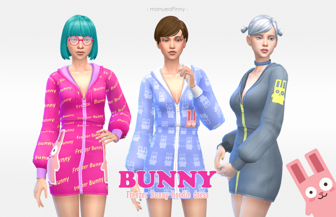Sims 4 Freezer Bunny hoodie dress