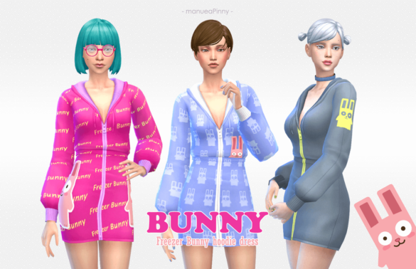 Sims 4 Freezer Bunny hoodie dress