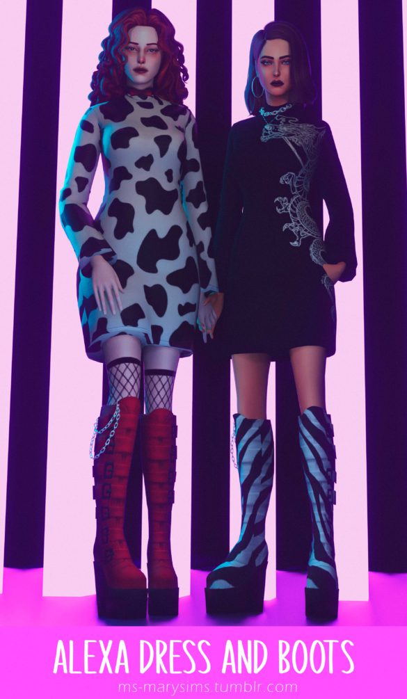Sims 4 Alexa Dress and Boots