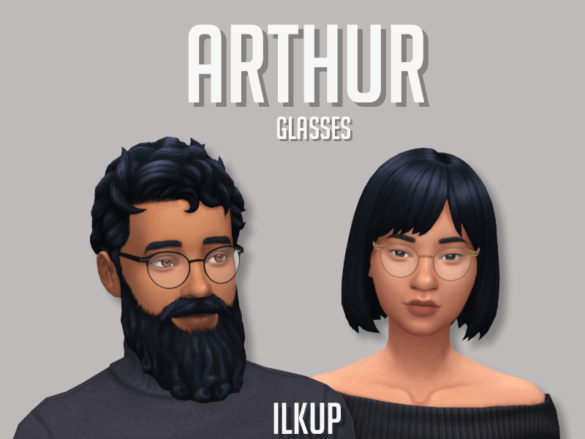 Sims 4 Arthur Metal Framed Glasses Custom Thumbnails