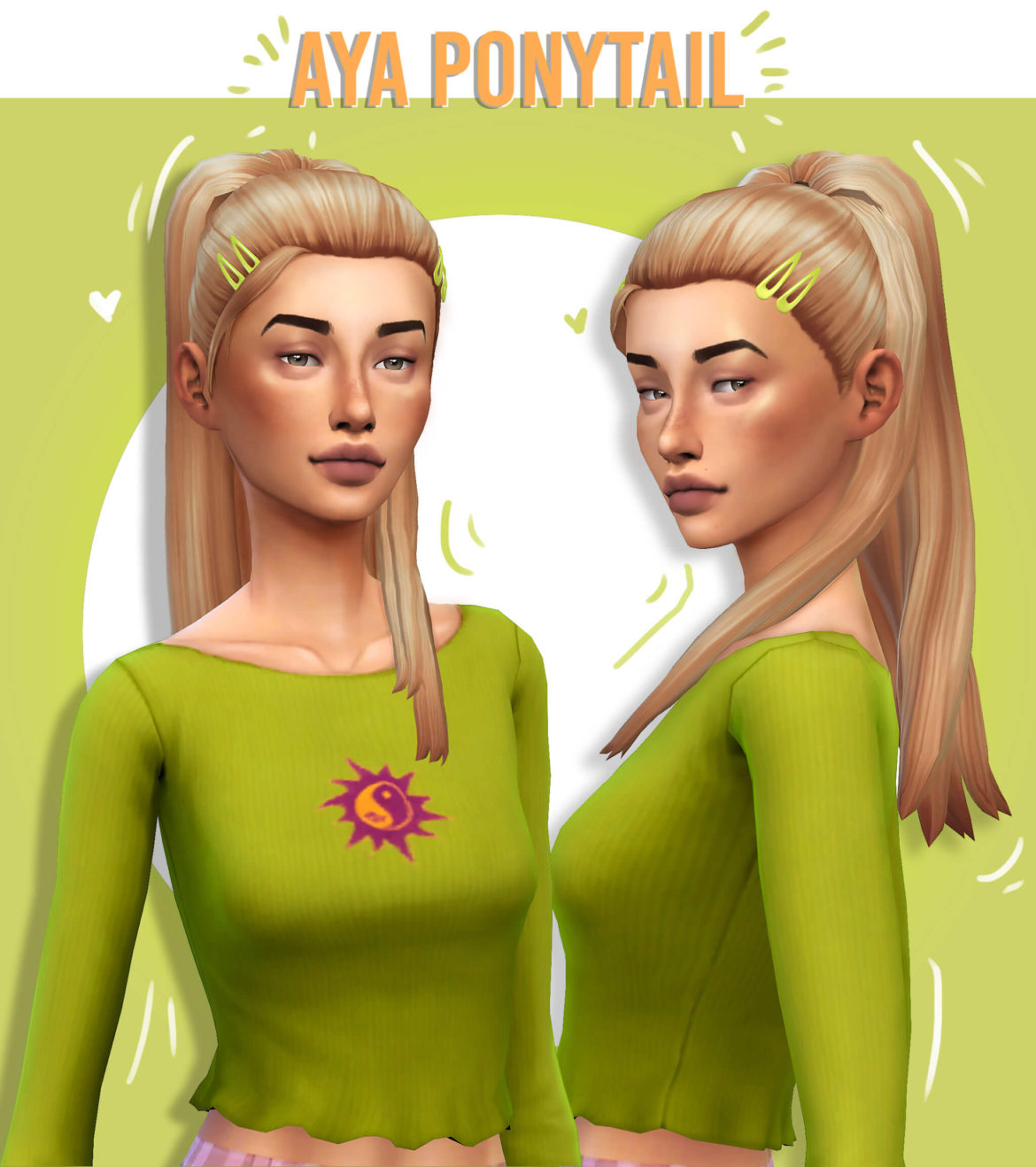 Sims 4 Aya Ponytail