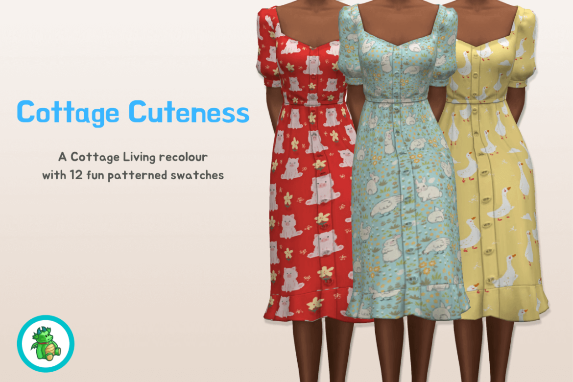 Sims 4 Country Elegance and Cottage Cuteness Dresses