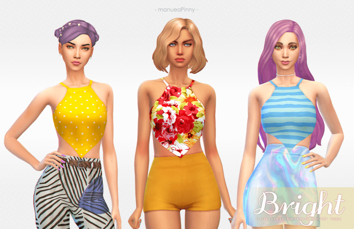 Sims 4 Criss cross backless halter tops