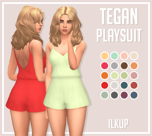 Sims 4 Tegan Playsuit 20 Swatches Correct Lods Basegame
