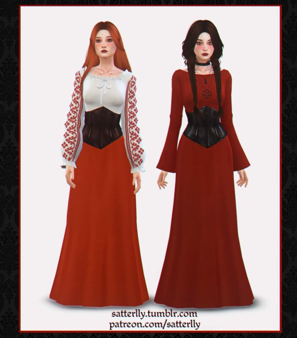 Sims 4 Medieval dress – Elissa