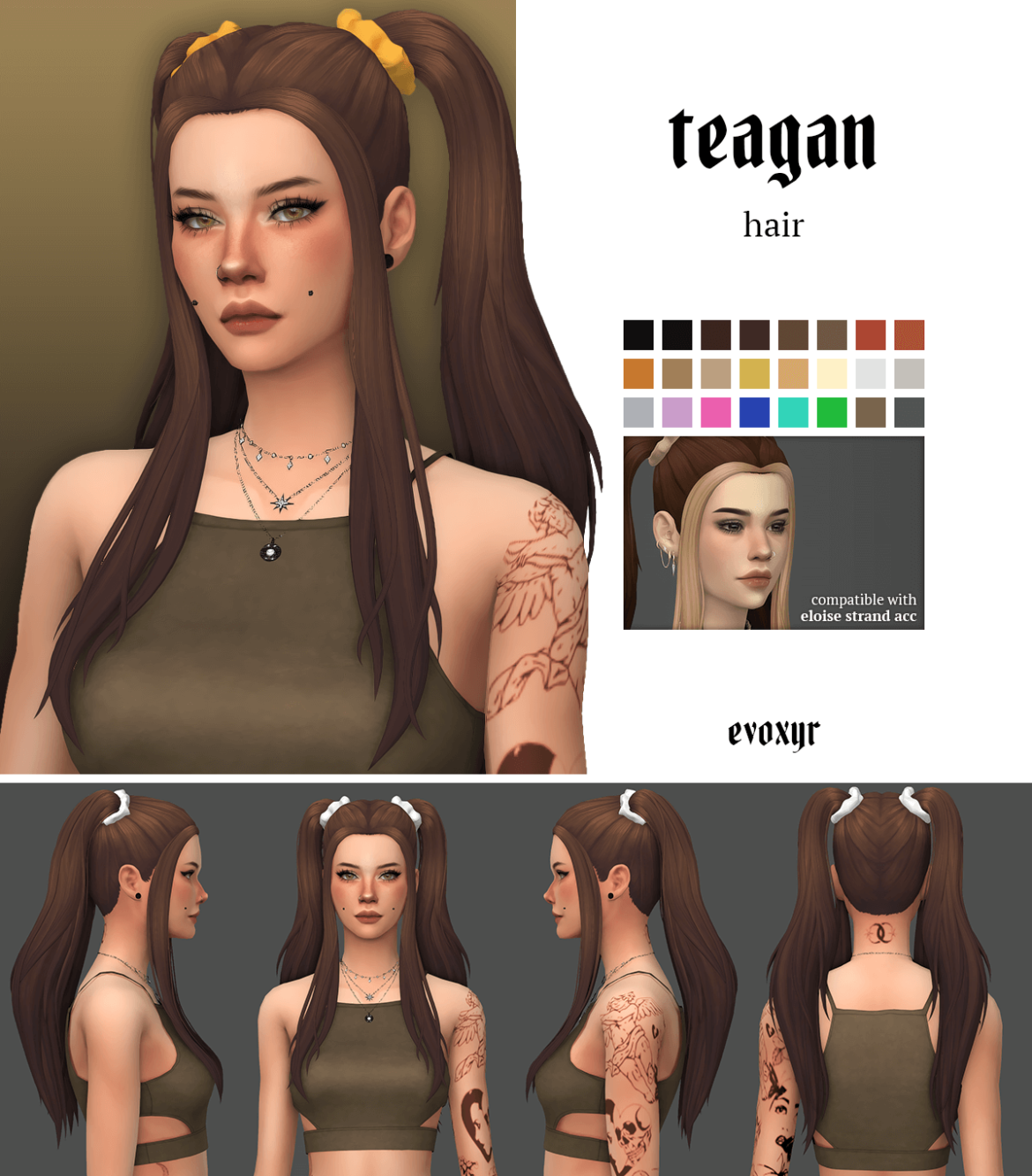 Sims 4 teagan hair