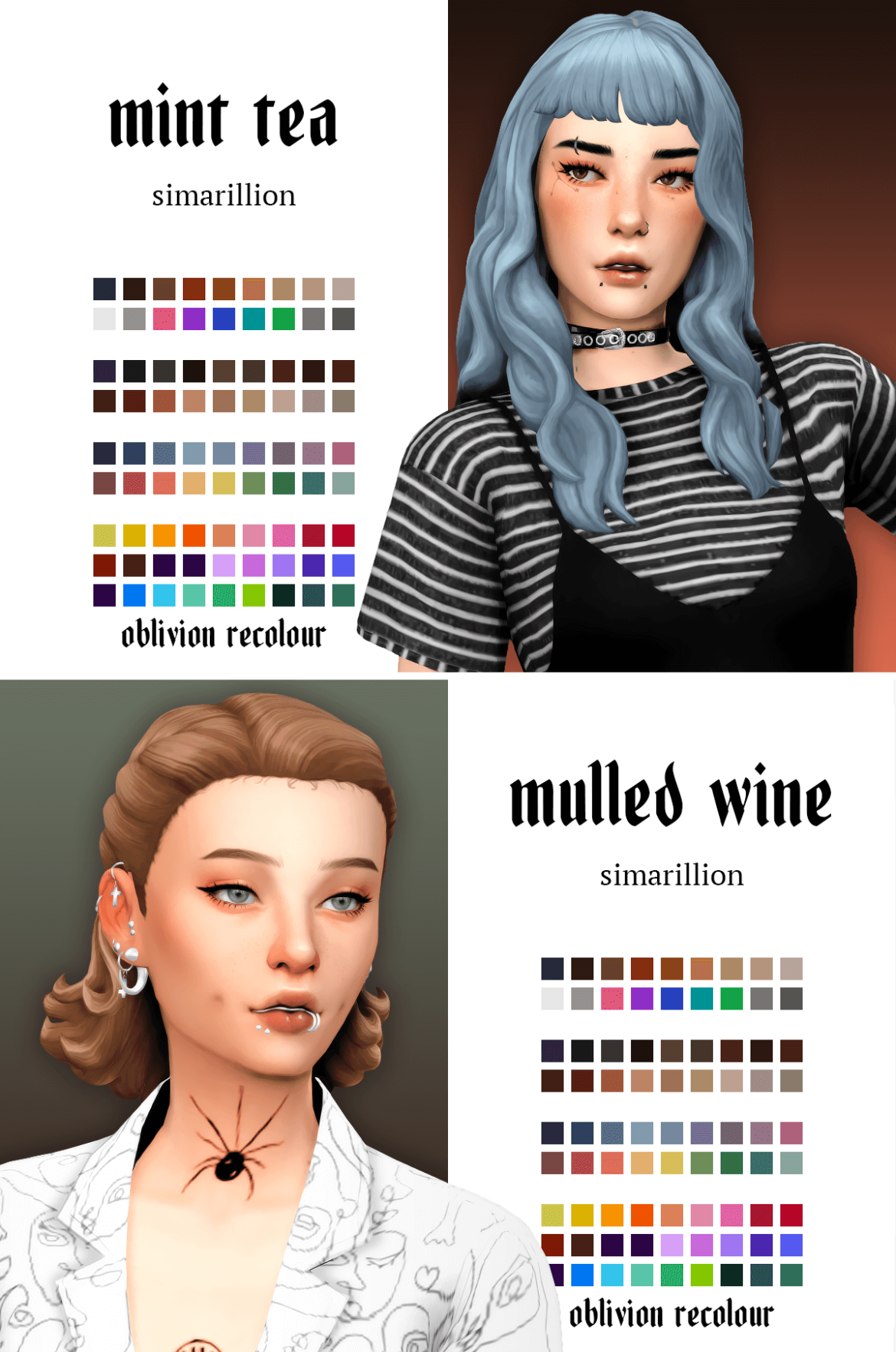 Sims 4 mint tea & mulled wine oblivion recolours