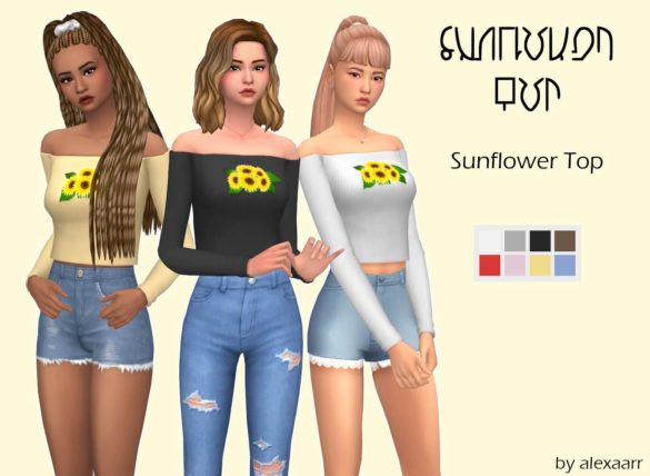 Sims 4 Sunflower Top