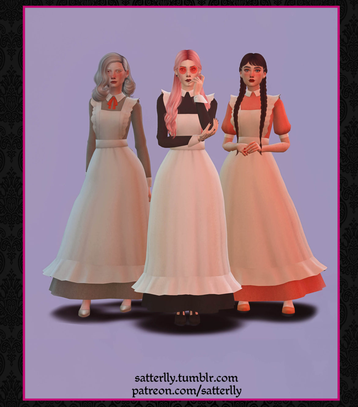 Sims 4 Set of Three Maid dresses