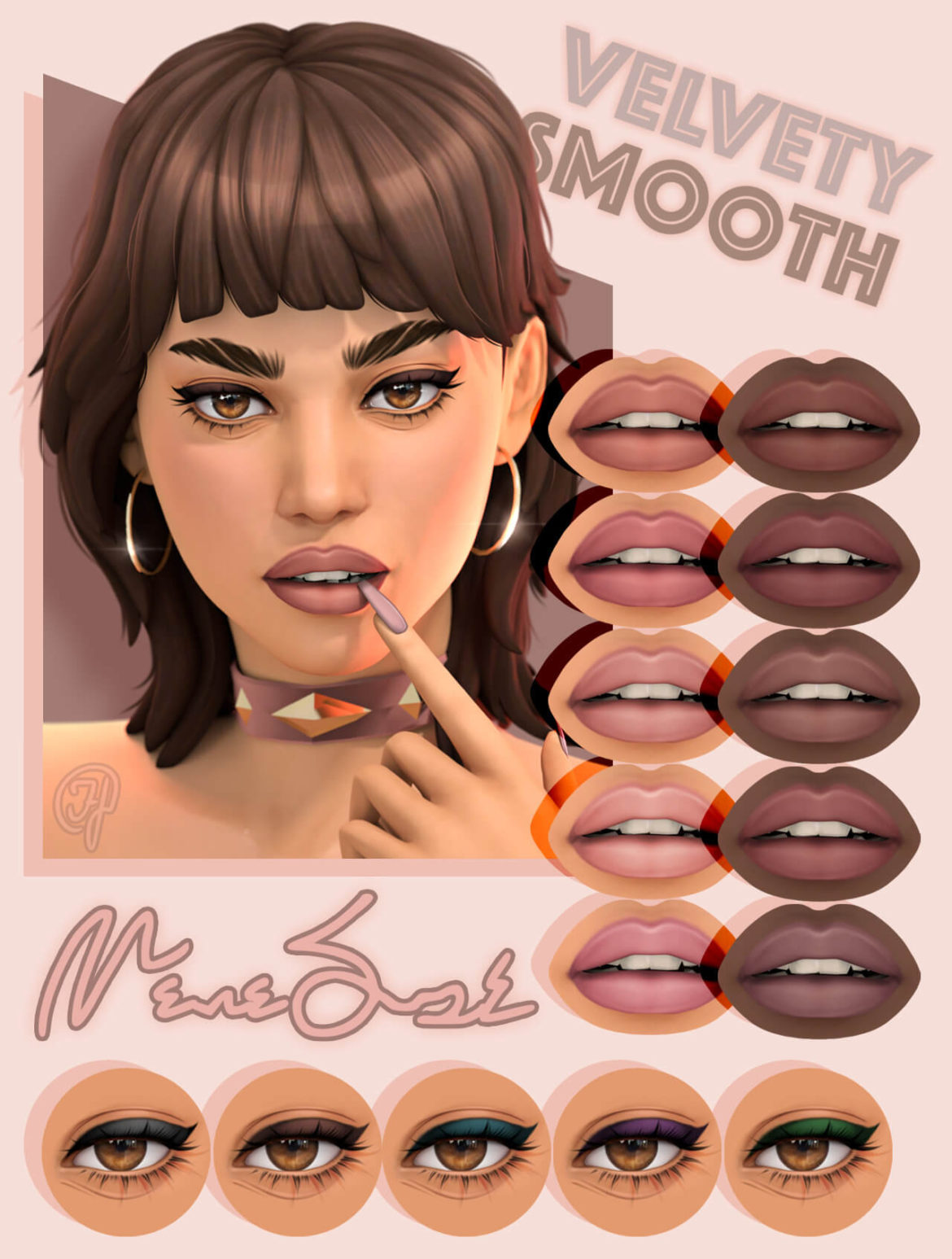 Sims 4 VelvetySmooth Lipstick & Eyeliner
