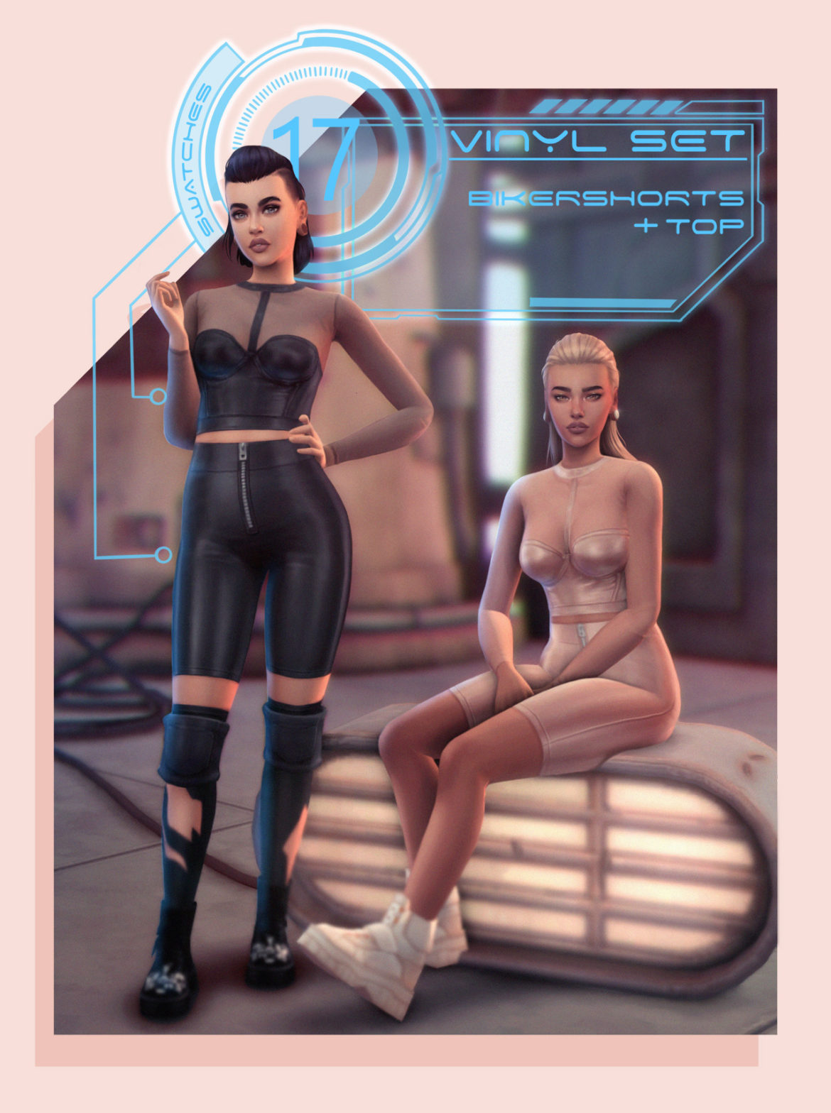 Sims 4 Vinyl Set (Bikershorts + Top)