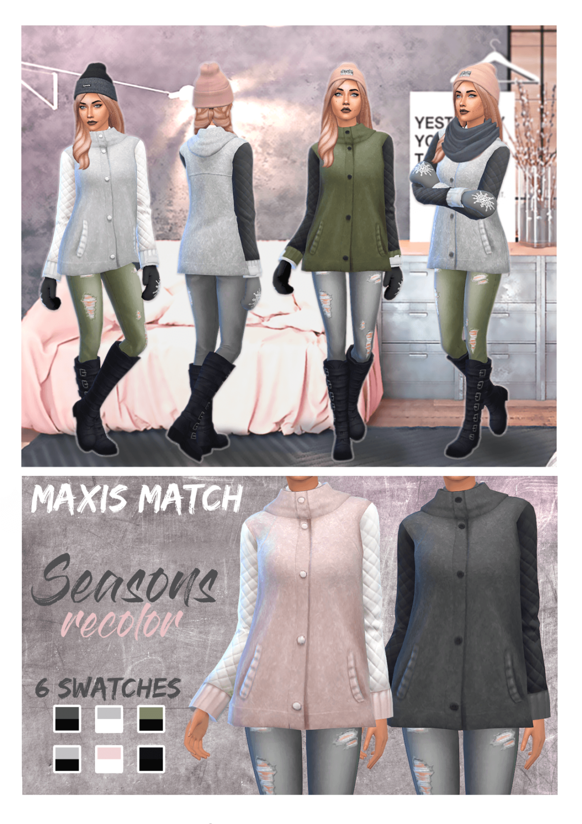 Sims 4 Seasons recolor jacket