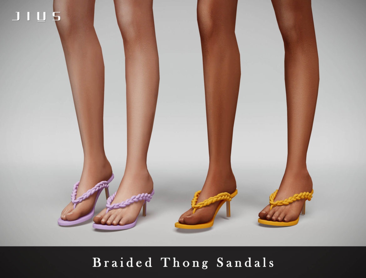 Sims 4 Braided Thong Sandals