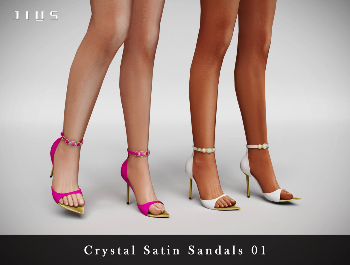 Sims 4 Crystal Satin Sandals 01