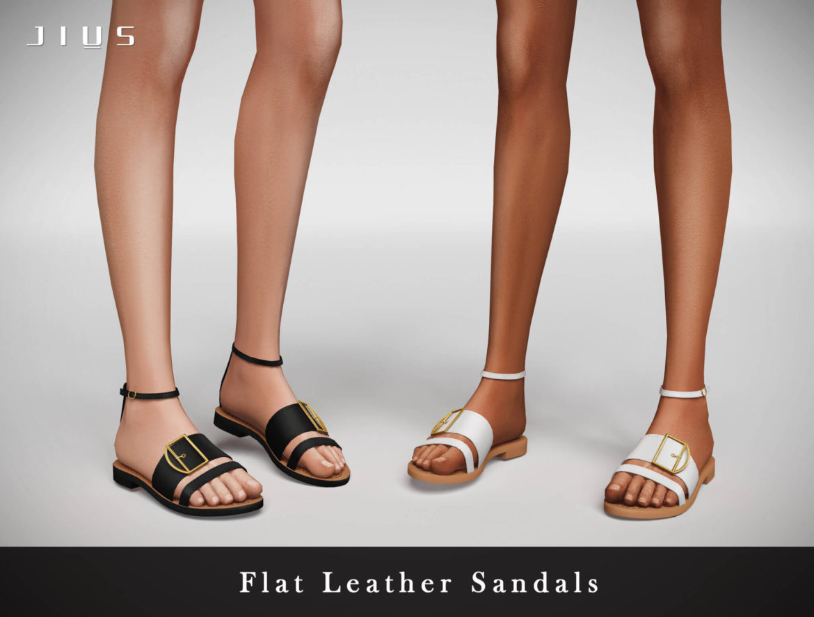 Sims 4 Flat Leather Sandals