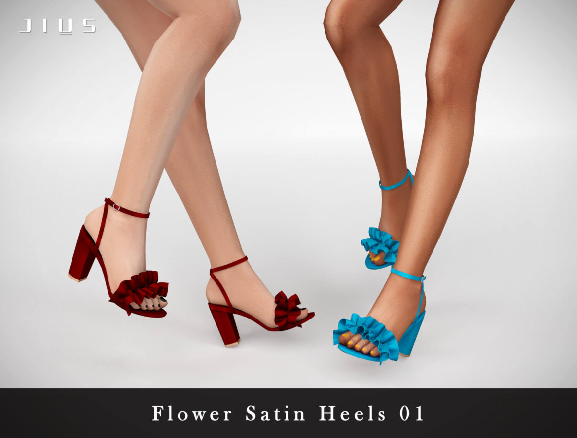Sims 4 Flower Satin Heels 01