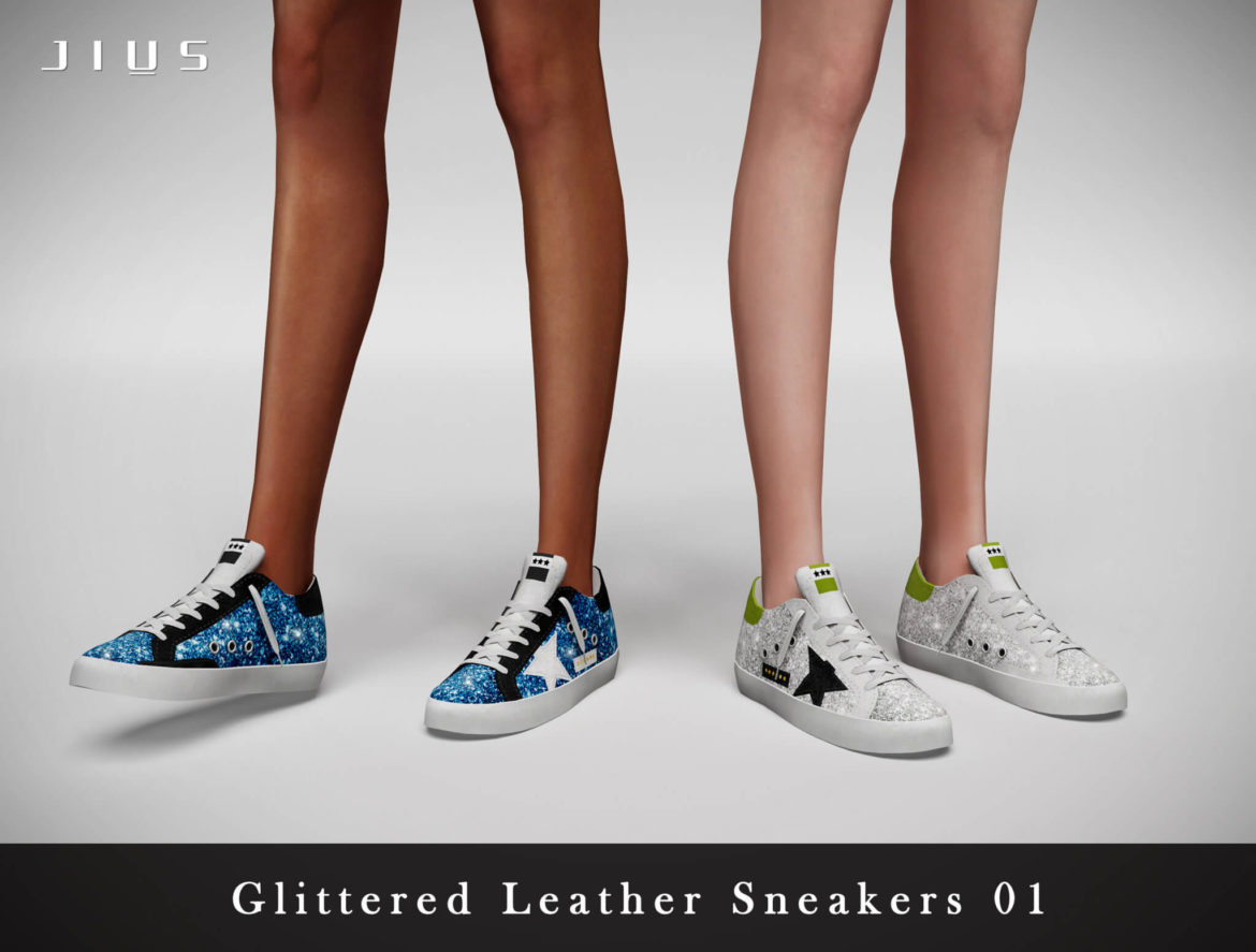 Sims 4 Glittered Leather Sneakers 01