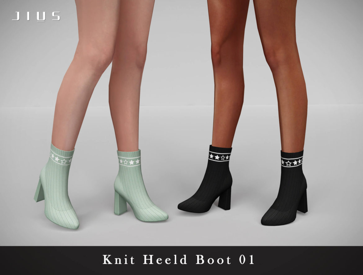 Sims 4 Knit Heeld Boot 01