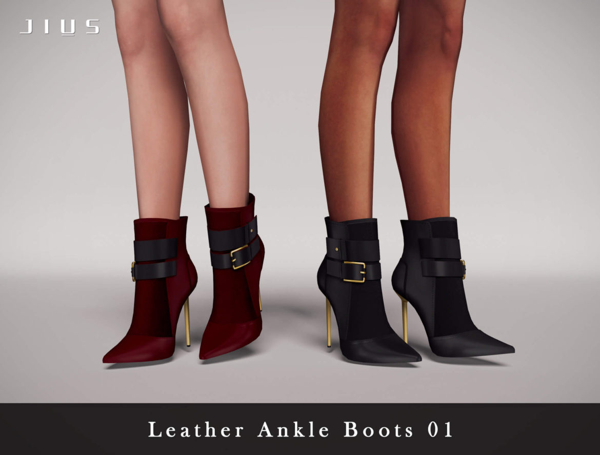 Sims 4 Leather Ankle Boots 01 - MiCat Game