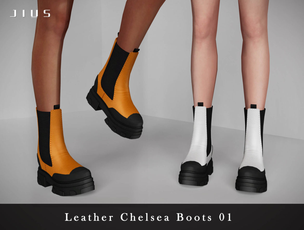 Sims 4 Leather Chelsea Boots 01