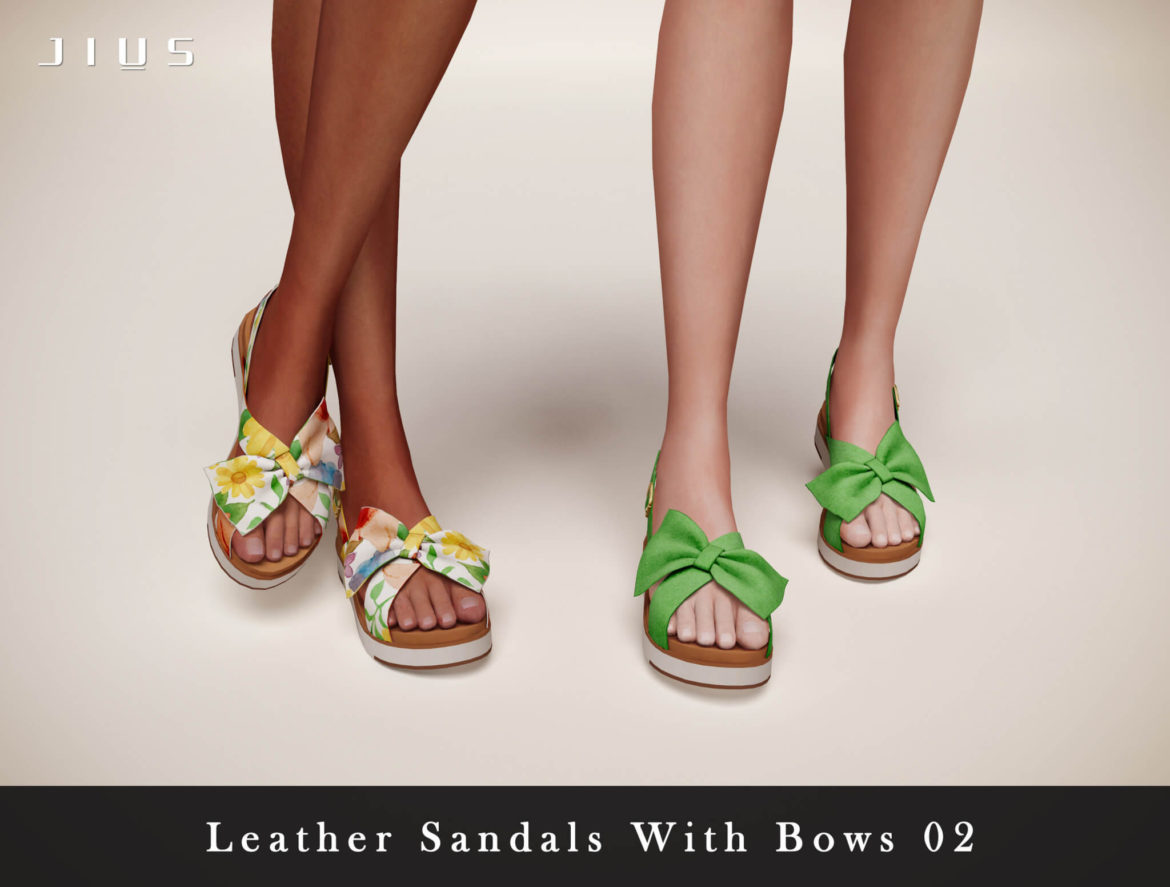 Sims 4 Leather Sandals With Bows 02