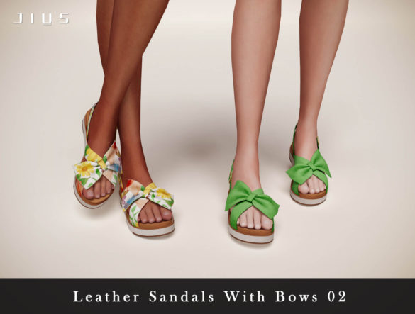 Sims 4 Leather Sandals With Bows 02