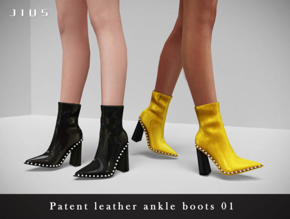 Sims 4 Patent leather ankle boots 01