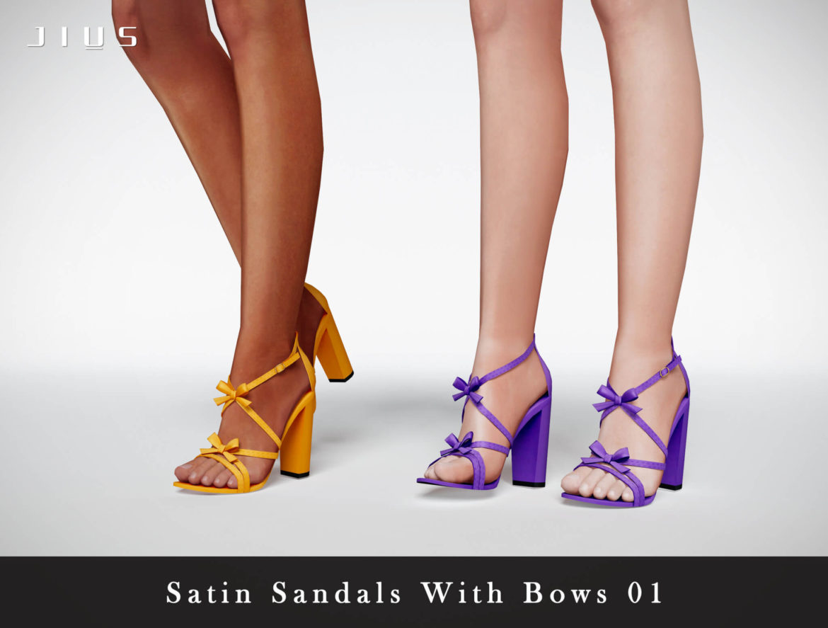 Sims 4 The Bow Collection Part Ii Jius Satin Sandals