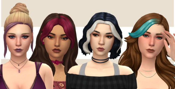 Sims 4 hair streak overlays for 4 hairs here are some