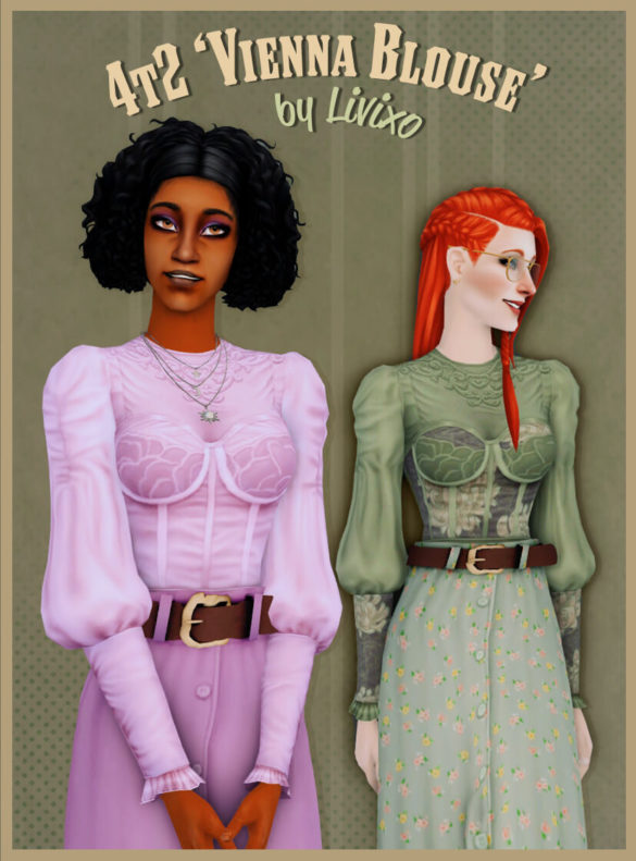 Sims 4 4t2 vienna blouse by livixo this top is